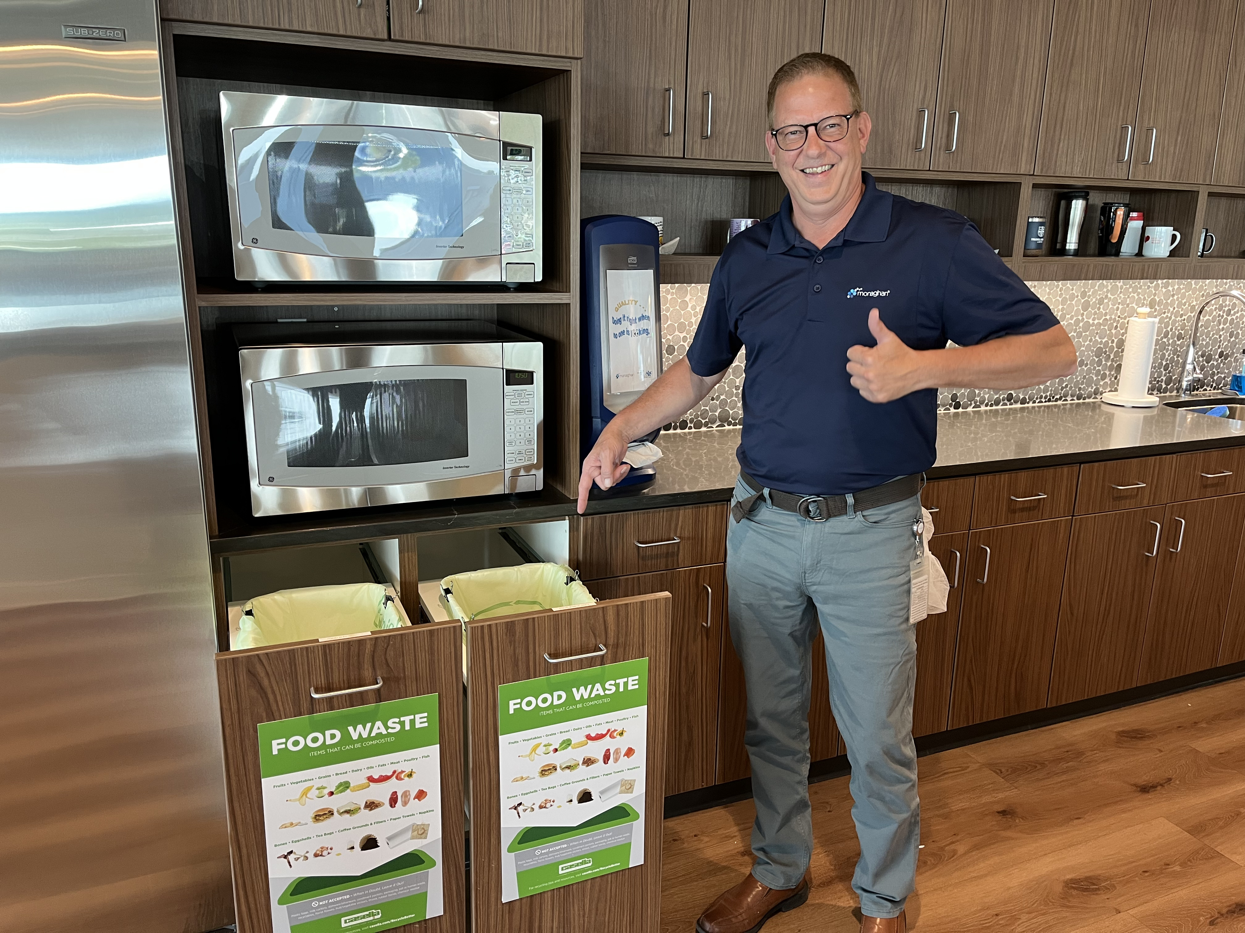 Food Waste dump shown by man